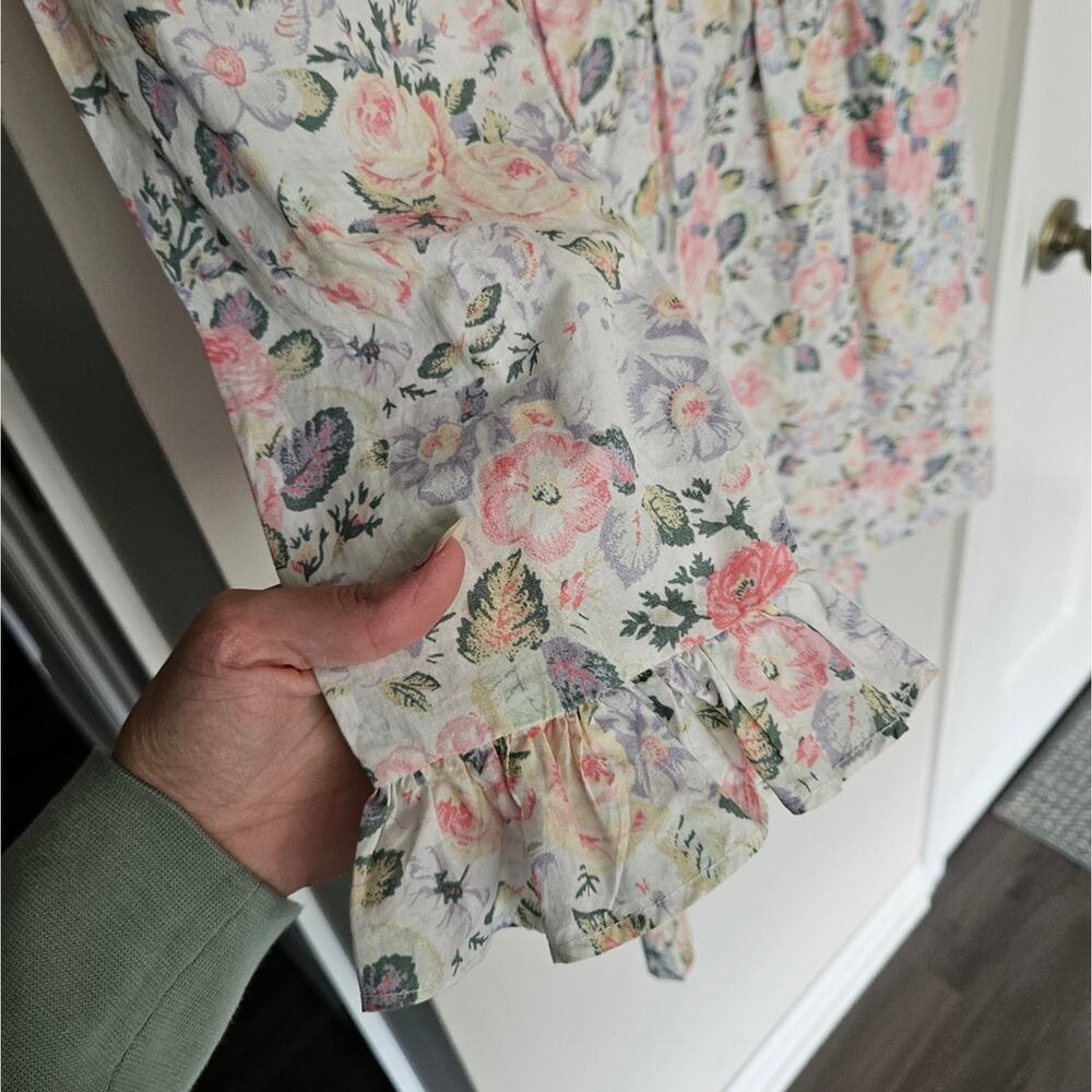 Batsheva x Laura Ashley White Floral Mini Prairie Dress Quartet NWT Size 10 - Picture 8 of 15